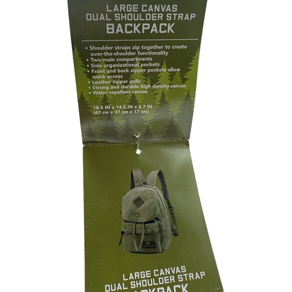 Canvas Daypack in Olive Army Green – Travel, Hike & Commute Backpack *NEW - Picture 9 of 12